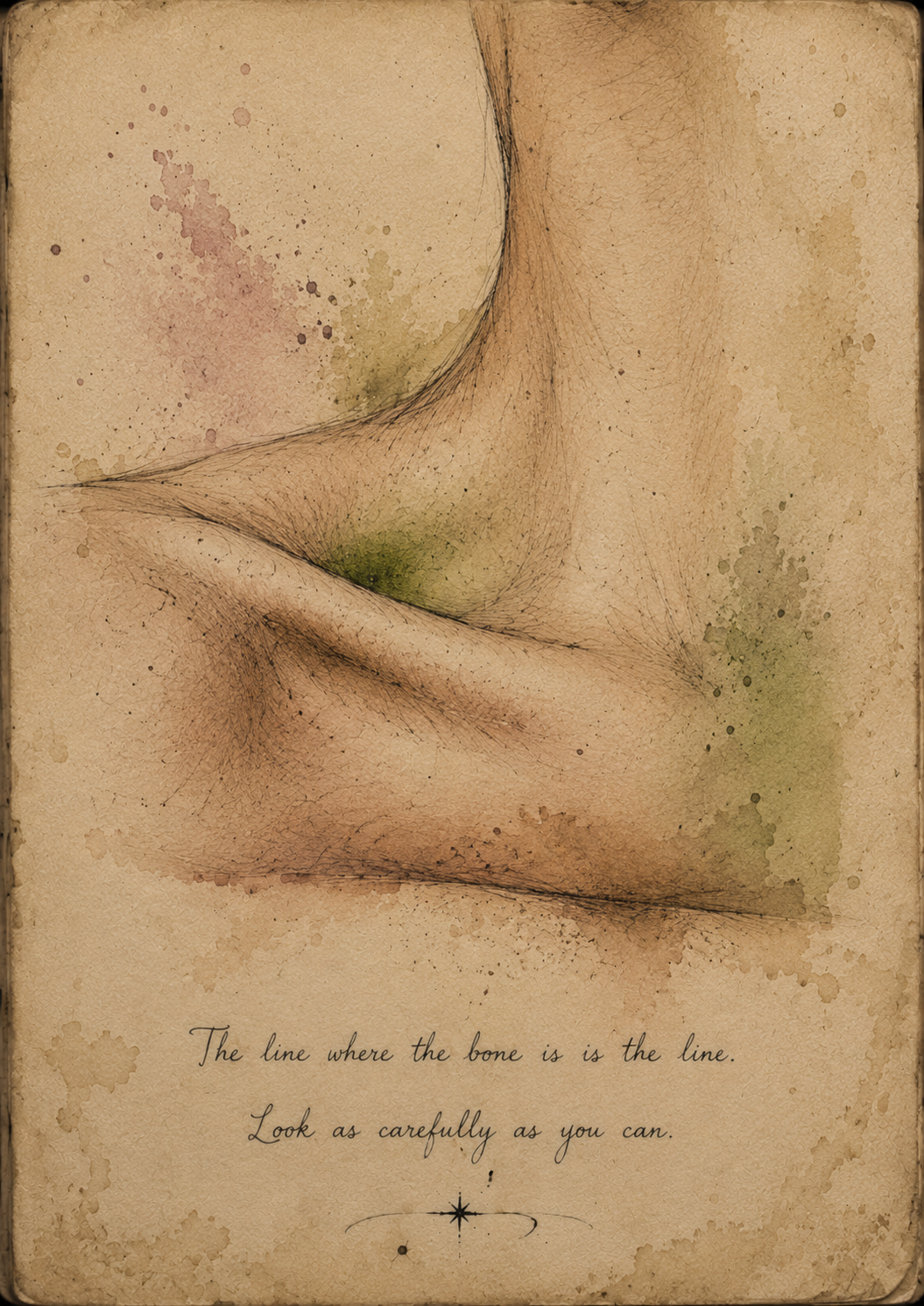Watercolor close-up artwork of a collarbone