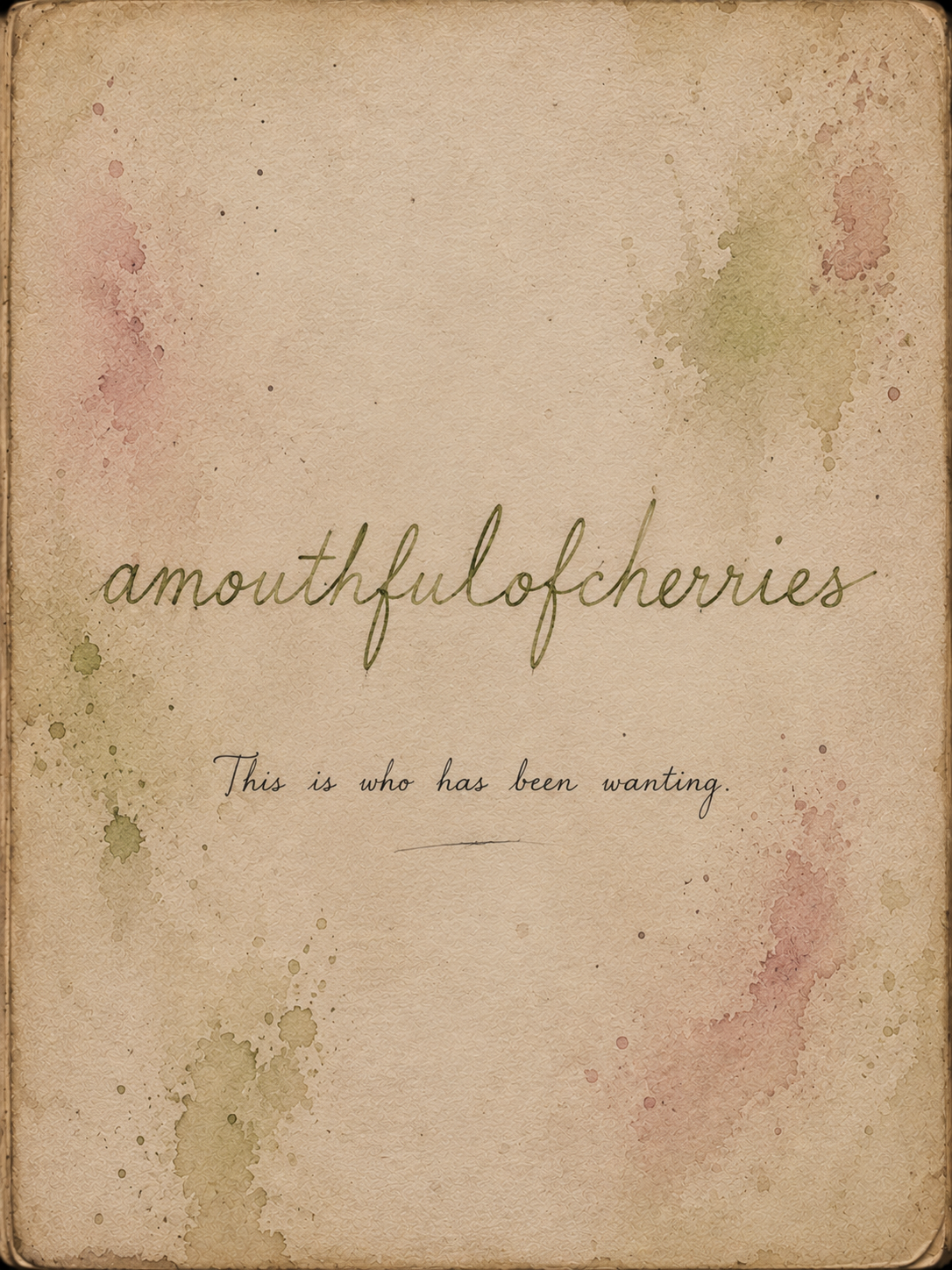 Watercolor title artwork reading a mouthful of cherries